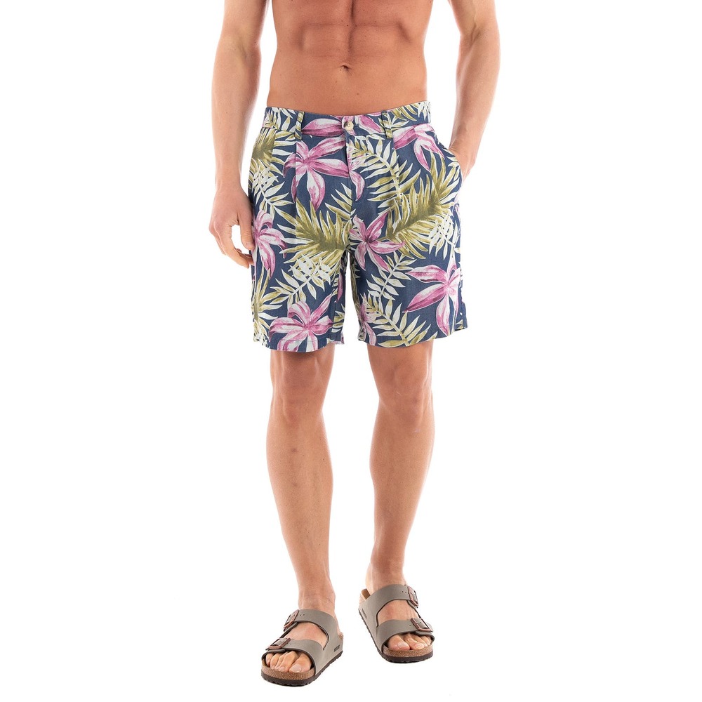 Scotch & Soda Tropical Printed Pleated Twill Shorts In Multicolor Size 34 NWT - Picture 1 of 10